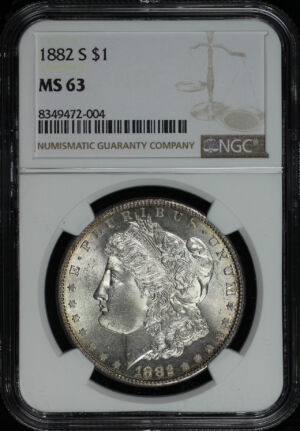 Obverse of this 1882-S Morgan Dollar NGC MS-63