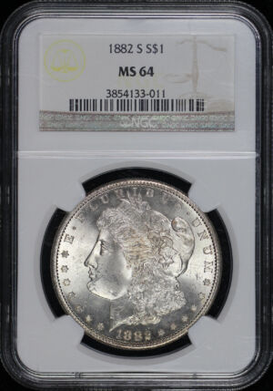Obverse of this 1882-S Morgan Dollar NGC MS-64