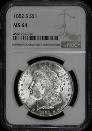 Obverse of this 1882-S Morgan Dollar NGC MS-64