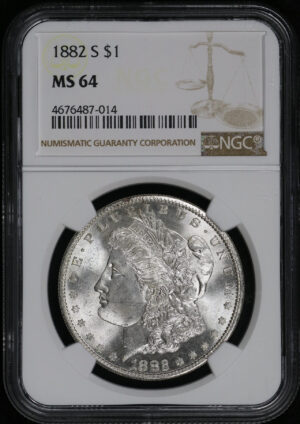 Obverse of this 1882-S Morgan Dollar NGC MS-64