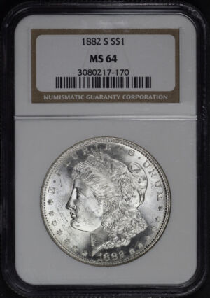 Obverse of this 1882-S Morgan Dollar NGC MS-64