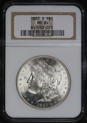 Obverse of this 1882-S Morgan Dollar NGC MS-64