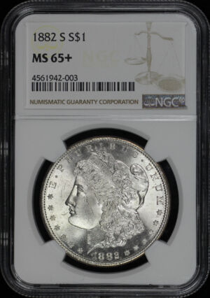 Obverse of this 1882-S Morgan Dollar NGC MS-65+