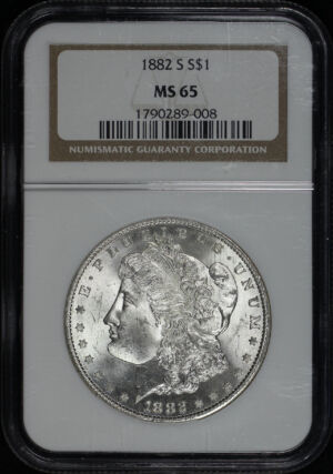 Obverse of this 1882-S Morgan Dollar NGC MS-65