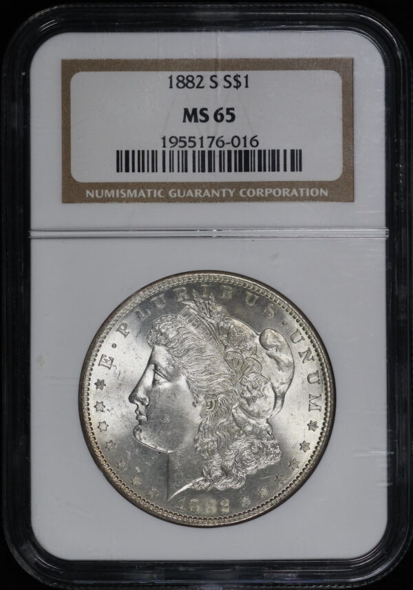 Obverse of this 1882-S Morgan Dollar NGC MS-65