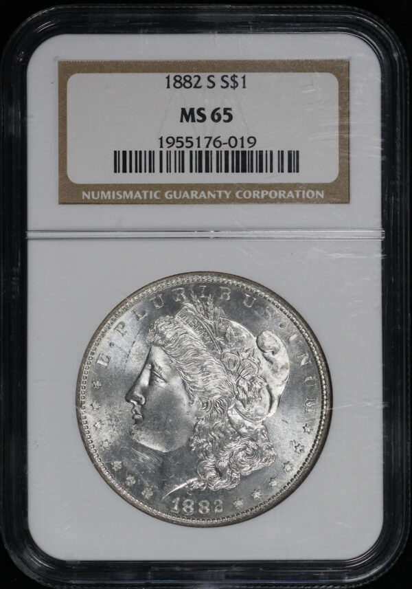 Obverse of this 1882-S Morgan Dollar NGC MS-65