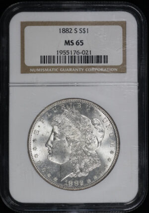 Obverse of this 1882-S Morgan Dollar NGC MS-65