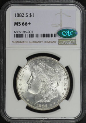 Obverse of this 1882-S Morgan Dollar NGC MS-66+ CAC