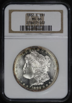 Obverse of this 1882-S Morgan Dollar NGC MS-66