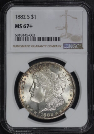 Obverse of this 1882-S Morgan Dollar NGC MS-67+