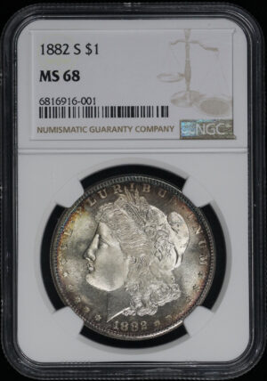 Obverse of this 1882-S Morgan Dollar NGC MS-68