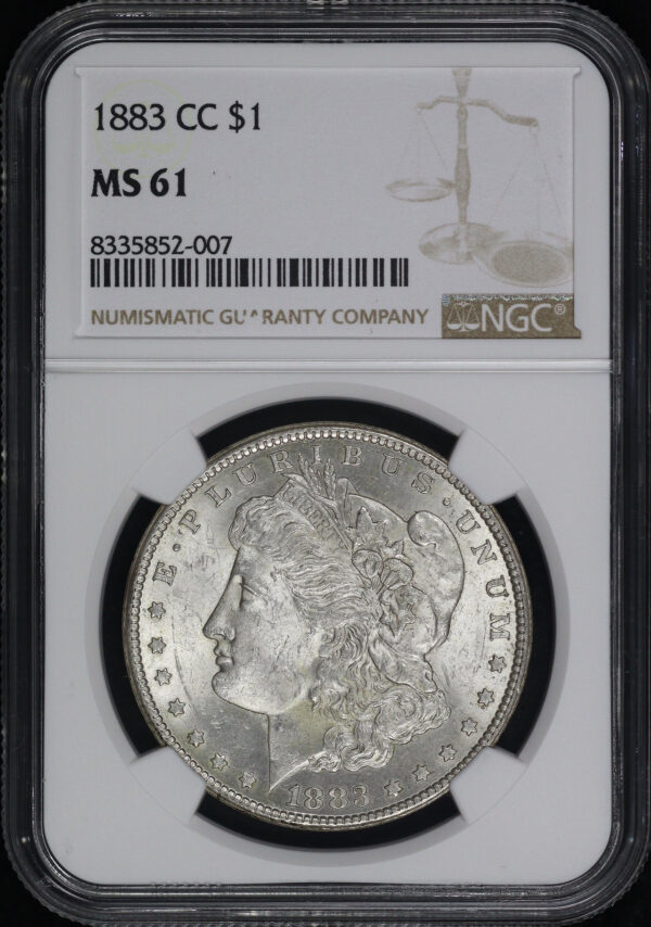 Obverse of this 1883-CC Morgan Dollar NGC MS-61