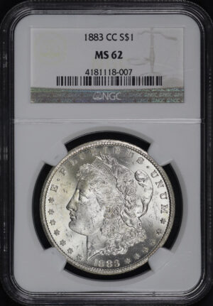 Obverse of this 1883-CC Morgan Dollar NGC MS-62