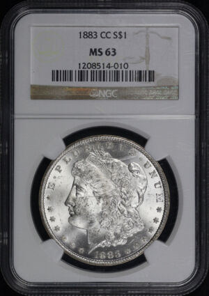 Obverse of this 1883-CC Morgan Dollar NGC MS-63