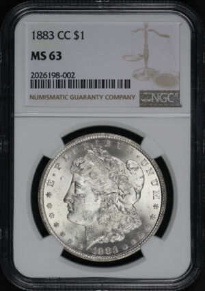 Obverse of this 1883-CC Morgan Dollar NGC MS-63