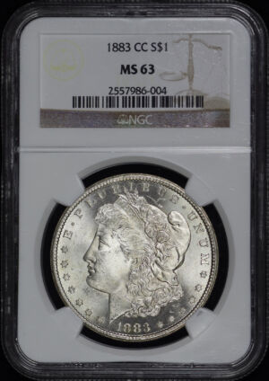 Obverse of this 1883-CC Morgan Dollar NGC MS-63