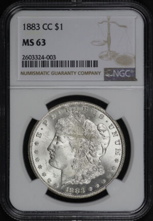 Obverse of this 1883-CC Morgan Dollar NGC MS-63