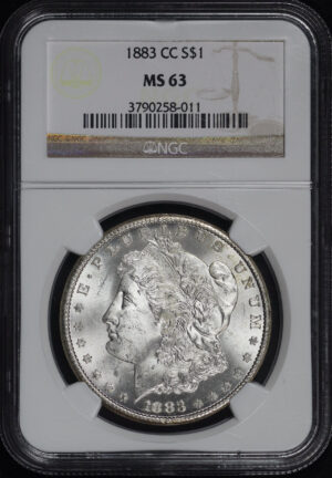 Obverse of this 1883-CC Morgan Dollar NGC MS-63