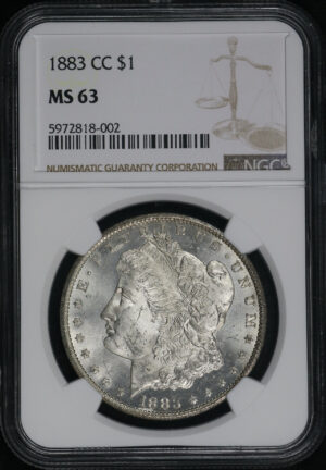 Obverse of this 1883-CC Morgan Dollar NGC MS-63