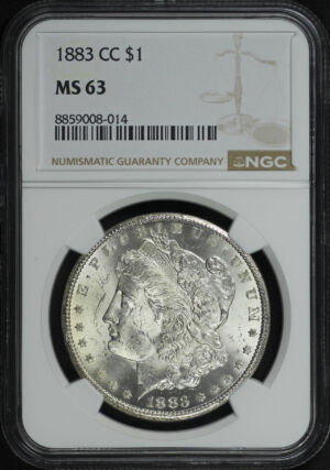 Obverse of this 1883-CC Morgan Dollar NGC MS-63