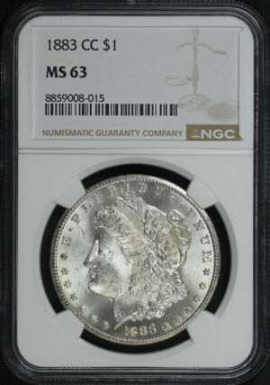 Obverse of this 1883-CC Morgan Dollar NGC MS-63