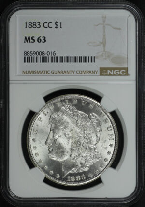 Obverse of this 1883-CC Morgan Dollar NGC MS-63