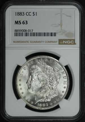 Obverse of this 1883-CC Morgan Dollar NGC MS-63