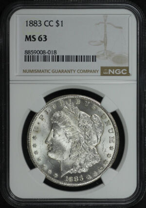 Obverse of this 1883-CC Morgan Dollar NGC MS-63