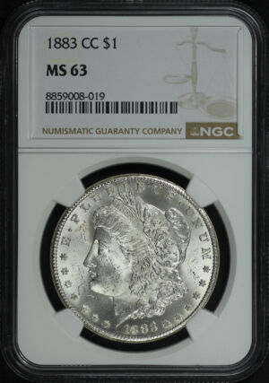 Obverse of this 1883-CC Morgan Dollar NGC MS-63