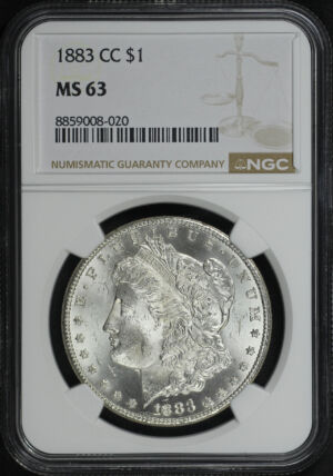 Obverse of this 1883-CC Morgan Dollar NGC MS-63