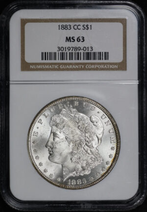 Obverse of this 1883-CC Morgan Dollar NGC MS-63