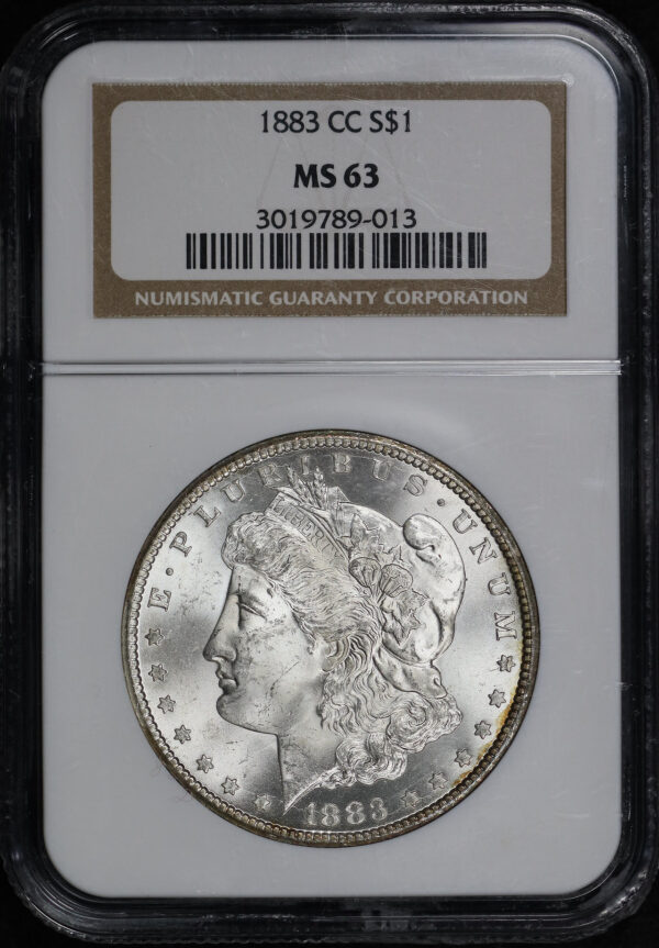 Obverse of this 1883-CC Morgan Dollar NGC MS-63