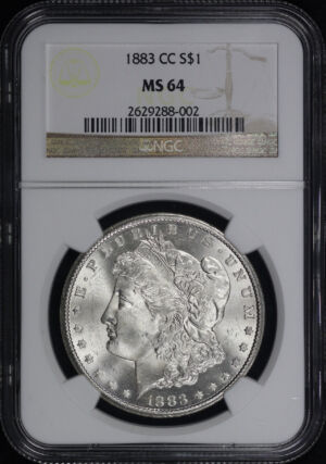 Obverse of this 1883-CC Morgan Dollar NGC MS-64