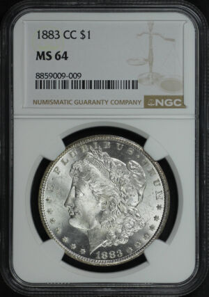 Obverse of this 1883-CC Morgan Dollar NGC MS-64