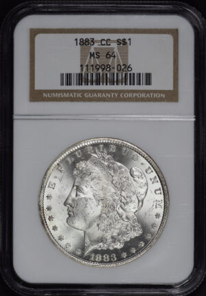 Obverse of this 1883-CC Morgan Dollar NGC MS-64