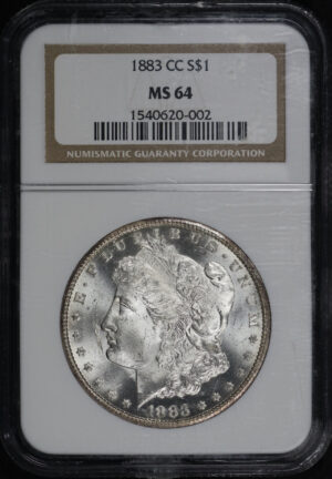 Obverse of this 1883-CC Morgan Dollar NGC MS-64