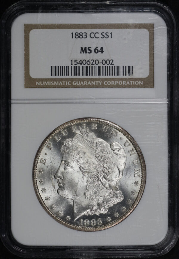 Obverse of this 1883-CC Morgan Dollar NGC MS-64