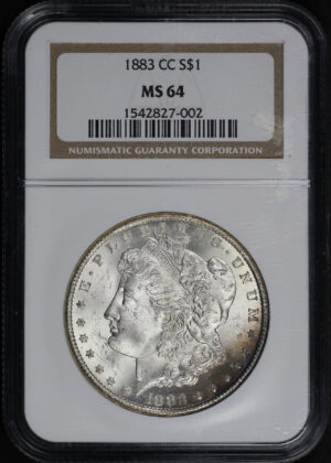 Obverse of this 1883-CC Morgan Dollar NGC MS-64