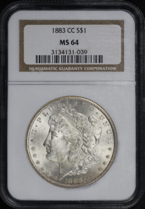 Obverse of this 1883-CC Morgan Dollar NGC MS-64