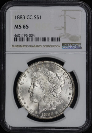 Obverse of this 1883-CC Morgan Dollar NGC MS-65