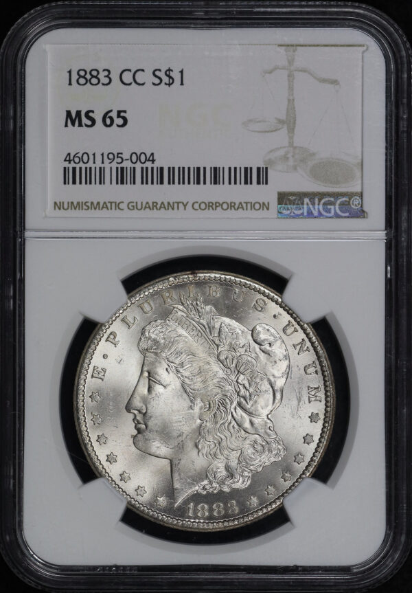 Obverse of this 1883-CC Morgan Dollar NGC MS-65