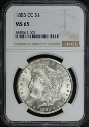 Obverse of this 1883-CC Morgan Dollar NGC MS-65