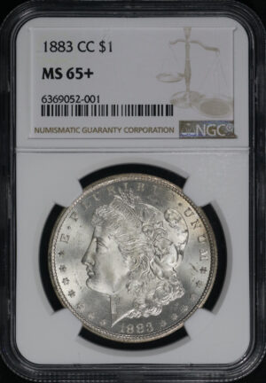 Obverse of this 1883-CC Morgan Dollar NGC MS-65+