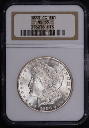 Obverse of this 1883-CC Morgan Dollar NGC MS-65