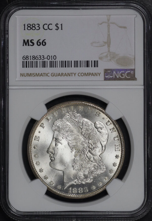 Obverse of this 1883-CC Morgan Dollar NGC MS-66