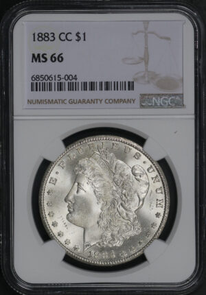 Obverse of this 1883-CC Morgan Dollar NGC MS-66