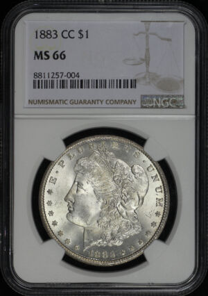Obverse of this 1883-CC Morgan Dollar NGC MS-66