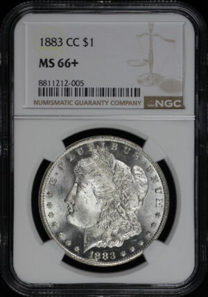 Obverse of this 1883-CC Morgan Dollar NGC MS-66+