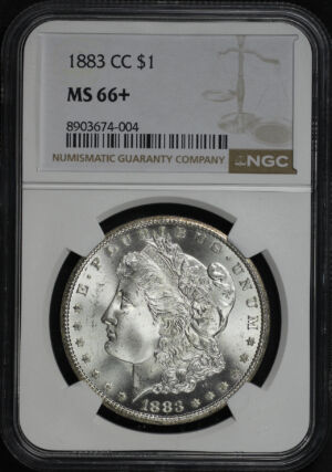 Obverse of this 1883-CC Morgan Dollar NGC MS-66+