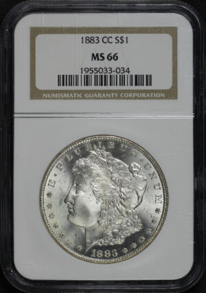 Obverse of this 1883-CC Morgan Dollar NGC MS-66